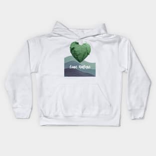 Love Nature No. 1: Green Valentine's Day Kids Hoodie